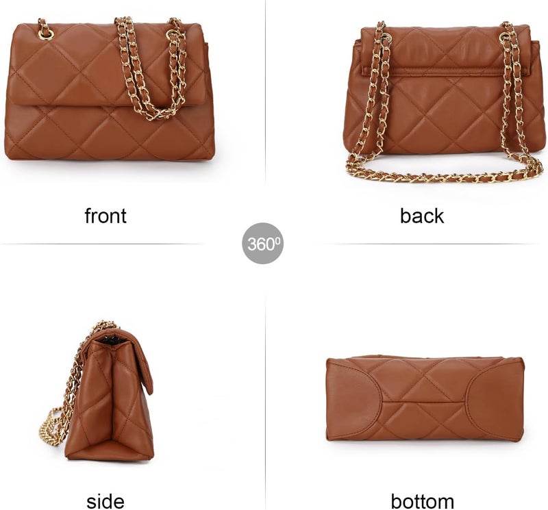 Gladdon Quilted Crossbody Purses for Women Small Ladies Shoulder Bags with Chain Trendy Clutch Purse Cute Designer Bag - Image 3